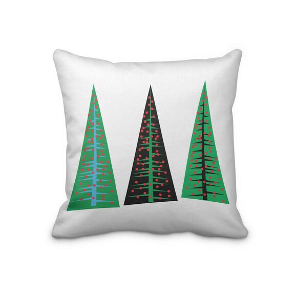 Pillow Décor Other - Christmas Trees Throw Pillow Cover Modern Holiday Black,White,Green FS